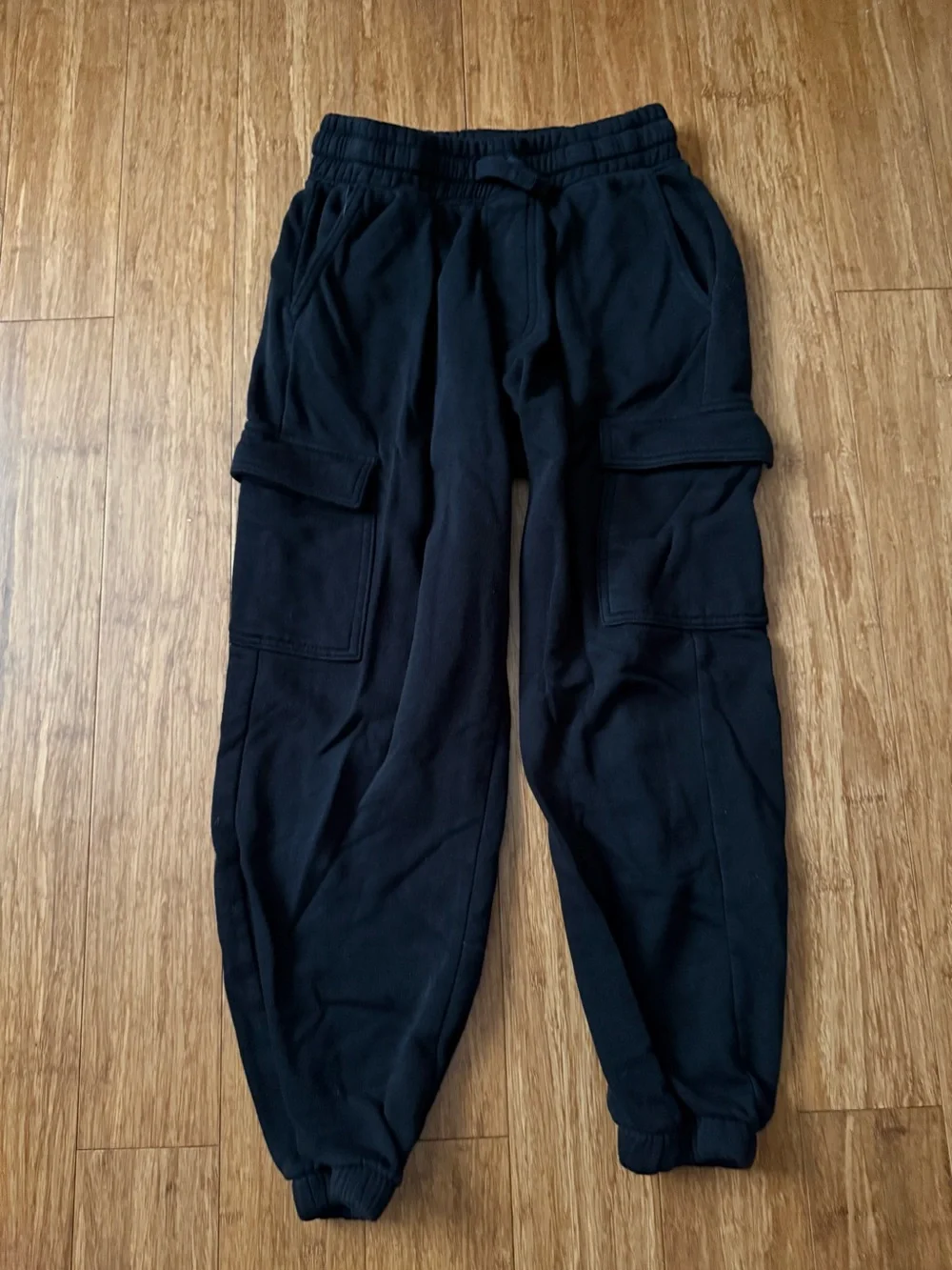 H&M Boy’s Black Cargo Sweatpants - Comfortable Everyday Joggers US14